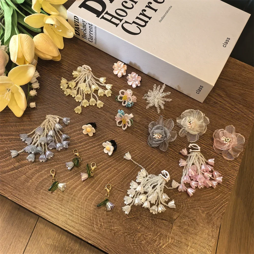 1Pcs 은방울꽃 신발 끈 참 동백 진주 꽃 신발 참 버클 DIY 운동화 장식 액세서리