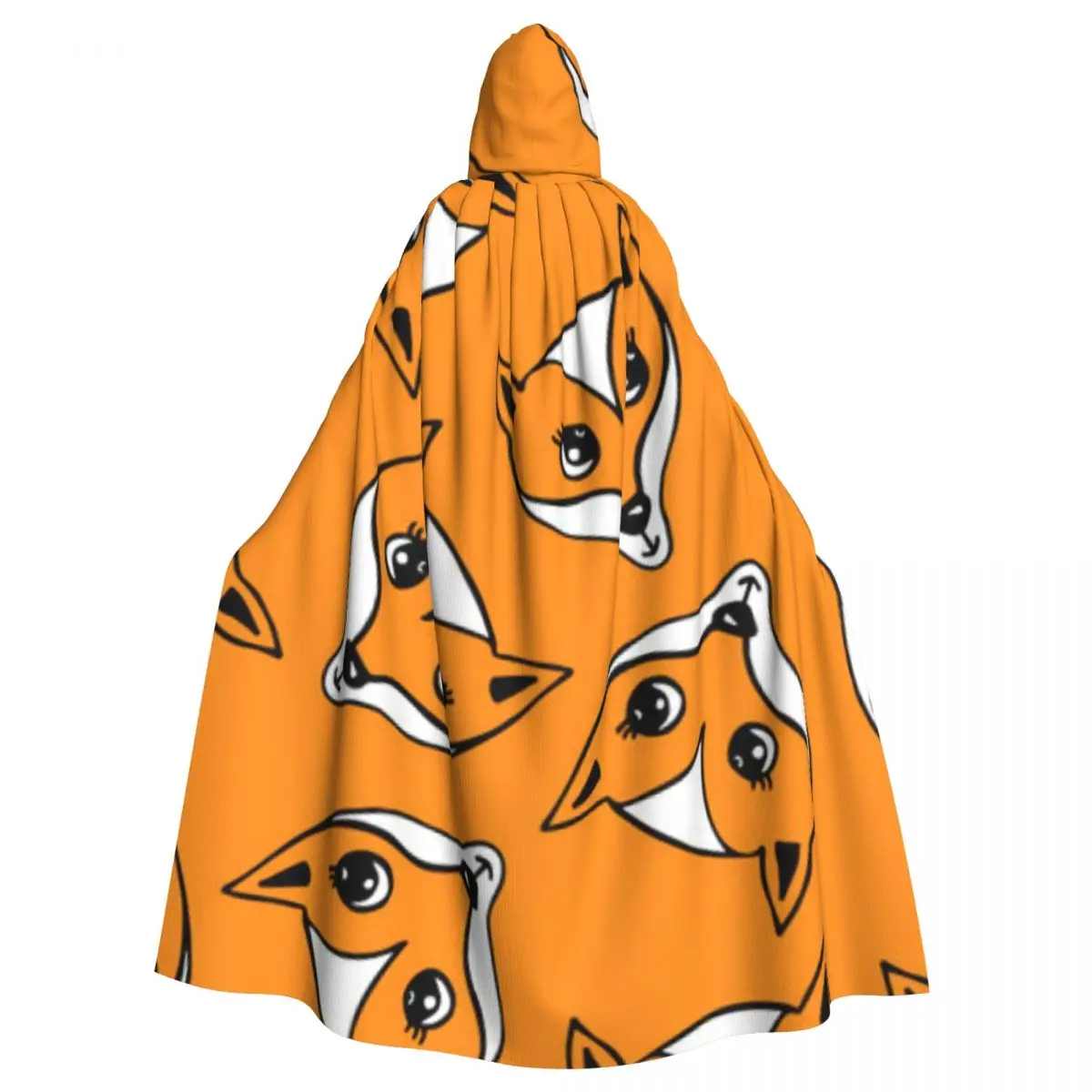 

Adult Vampire Cape Hooded Robe Fox Heads Halloween Cloak Full Length Cosplay