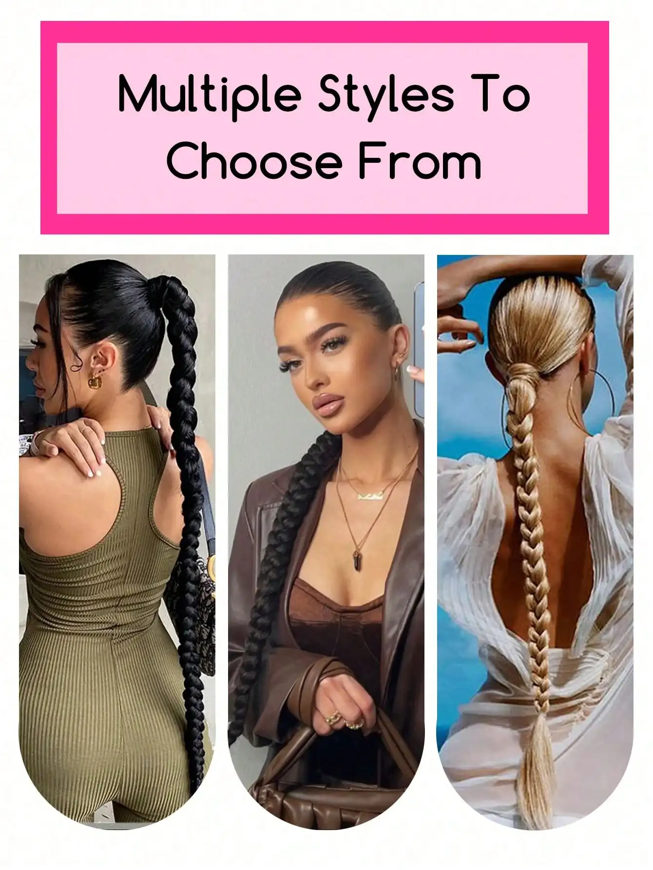 Synthetic Black Ponytail Extensions For Women