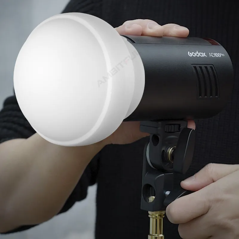 Godox AK-R22 Cúpula De Difusión, Difusor De Flash Plegable Adecuado Para Godox V1 V1Pro V1Pro V100 Series Flash De Cabeza Redonda, Godox AD100Pro Godox AD200Pro (con H200R) Flash De Bolsillo - Foto 6