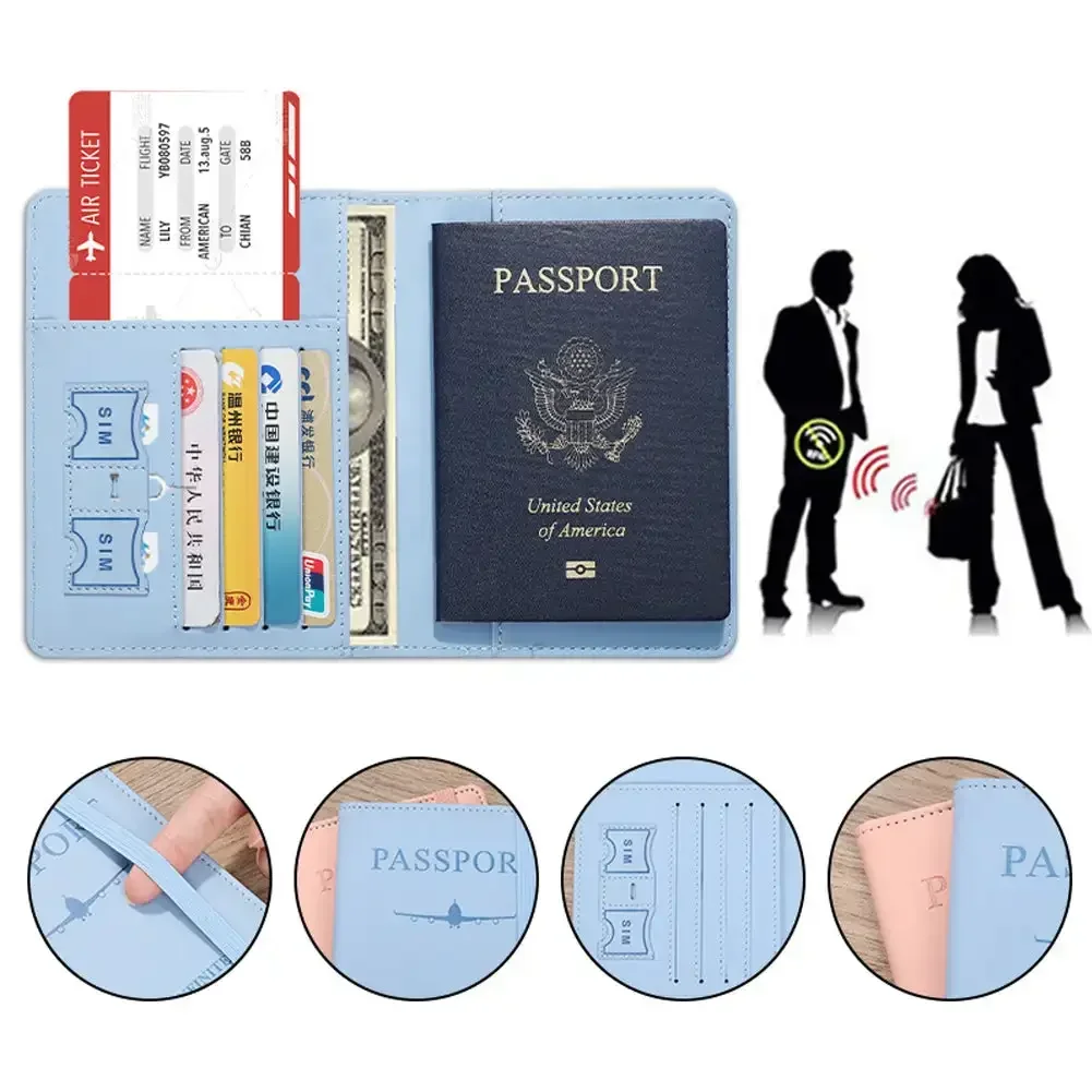 Portafoglio da uomo in pelle PU portafoglio da viaggio porta passaporto accessori da viaggio maschili porta passaporto porta biglietti da visita portafoglio - immagine 4