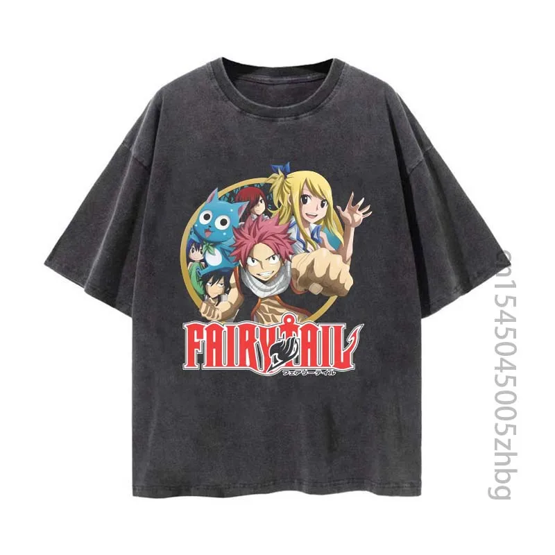 

Fairy Tail Aesthetic Anime Woman Shirt Streetwear Harajuku Vintage Distressed Tshirt Manga Graphic T Shirt Men Tops Tees