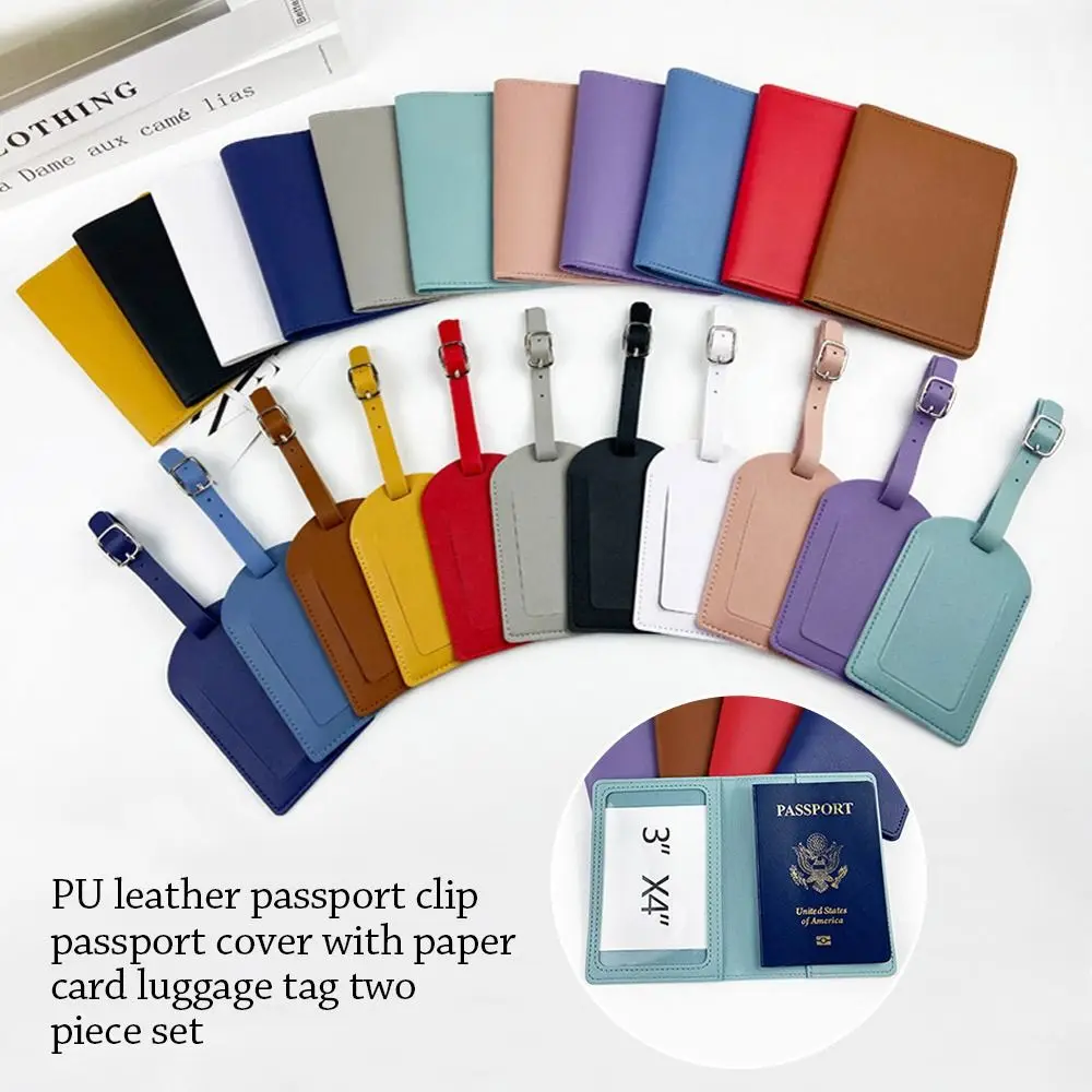 Leather Passport Cover Fashion Portable Universal Credit Card Holder Men Women Travel Passport Holder