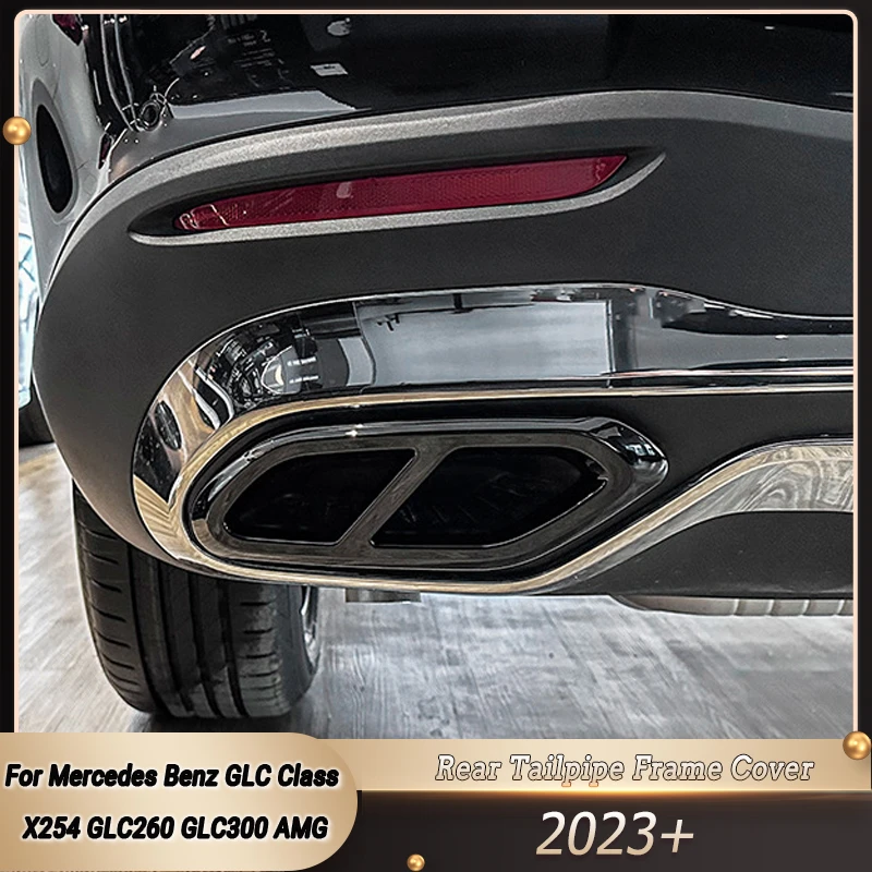 Auspuff Endrohr Abdeckung Für Mercedes GLC X254 2023-2024 - Schwarz Glänzend