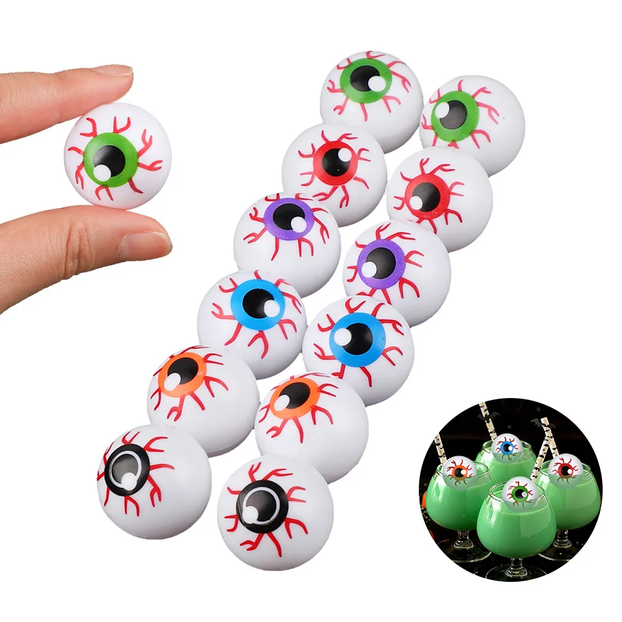 Set of 12 Realistic Artificial Eyeball Decorations for Spooky Halloween Parties