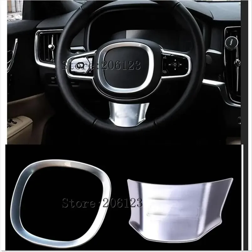 Steering Wheel Frame Decoration Cover Trim For Volvo S90 Chrome ABS Car interior accessories