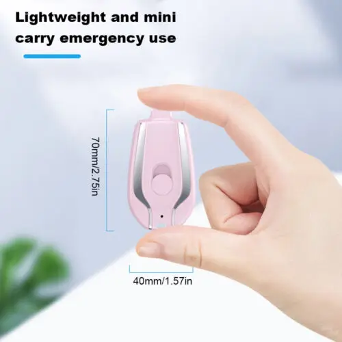 Mini Power Bank Pocket Keychain Charger 1500mAh Battery