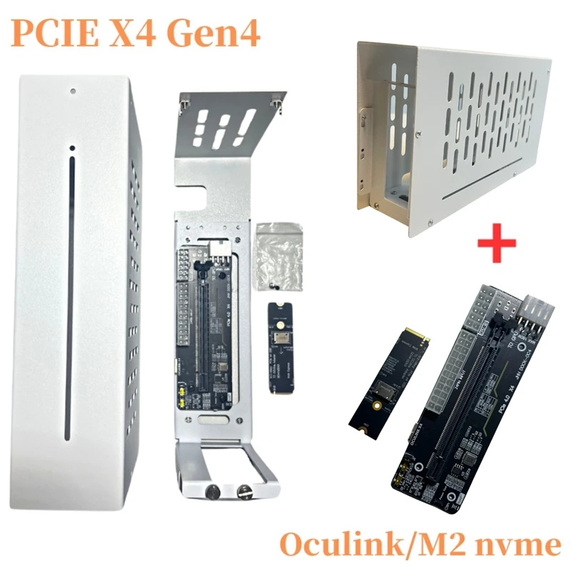 Laptop Egpu Metal Case Oculink M.2 Nvme Placa Gráfica Externa Gpu Dock Pci-e 4.0 x4 Gen4 Notebook Espessura Nuc Expansão Display Kit