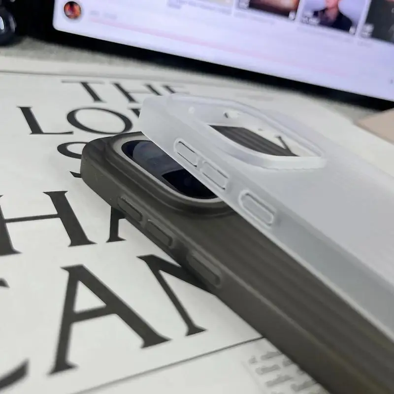 Minimalist Frosted Anti-Yellowing Shockproof Phone Case - Thin Corrugated Design