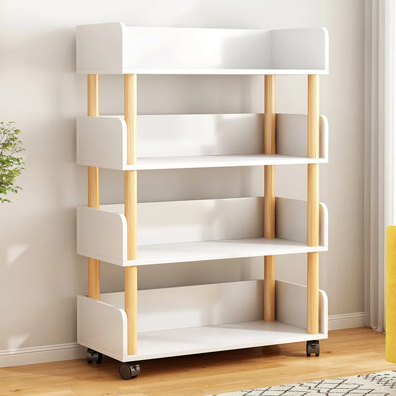 Bookshelves Are Movable, Simple Floortoceiling Shelves, Wheeled Under