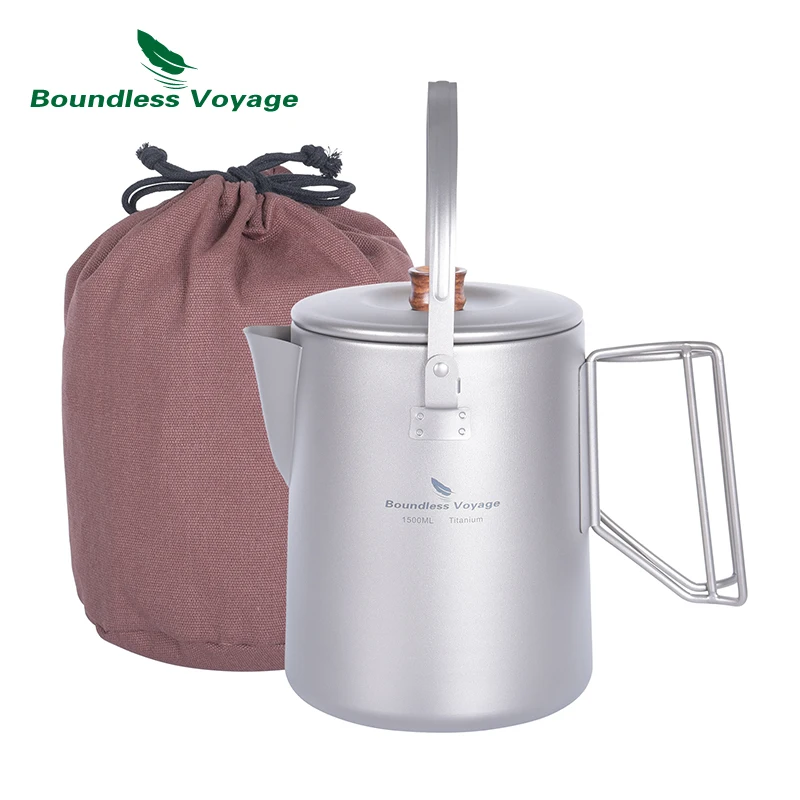 Boundless Voyage Titanium Camping Coffee Pot Barista Kettle Outdoor
