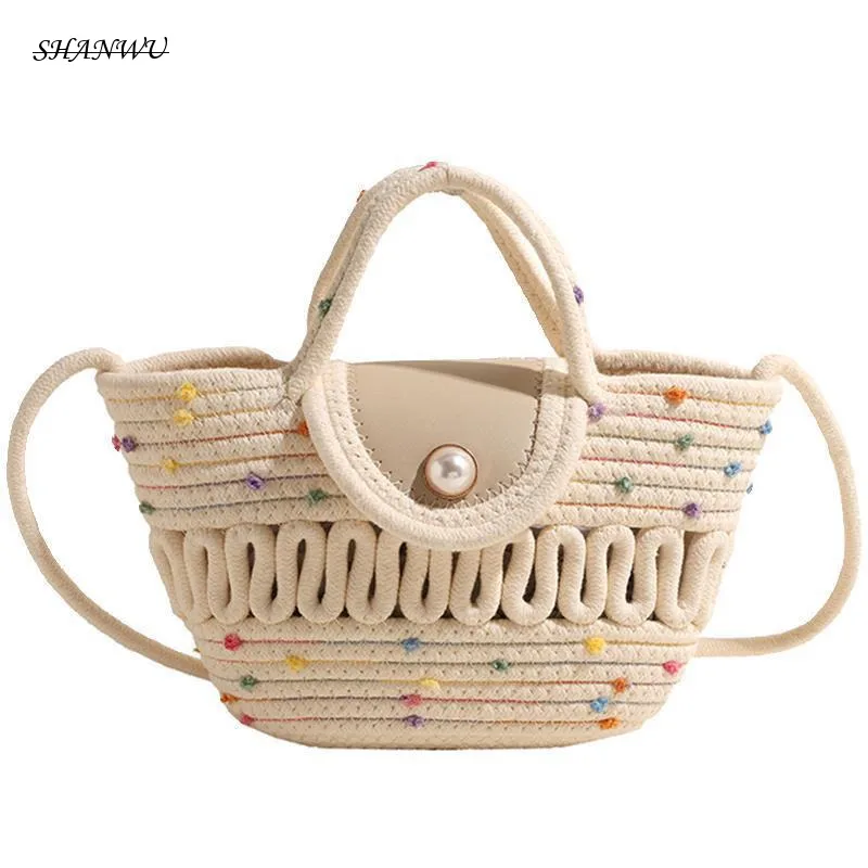 

Women's 2024 Summer New Grass Weaving Crossbody Bag Seaside Vacation Beach Bag HigH End Feel Portable Bucket Bag