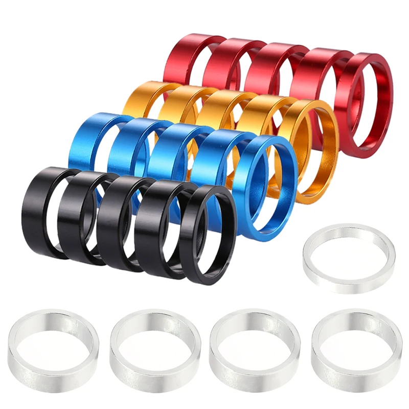 Bicycle Headset Bicycle Spacer 5/10Pcs/Set MTB Road Bike Bicycle Headset Stem Aluminum Alloy Washer Stem Front Fork Spacer Ring Gasket Inner diameter 28mm