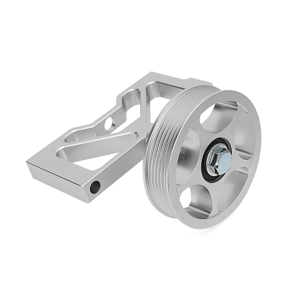 Billet Competition Air Pump Idler Bracket with Pulley For Ford Mustang 5.0 1979-1995 CNC