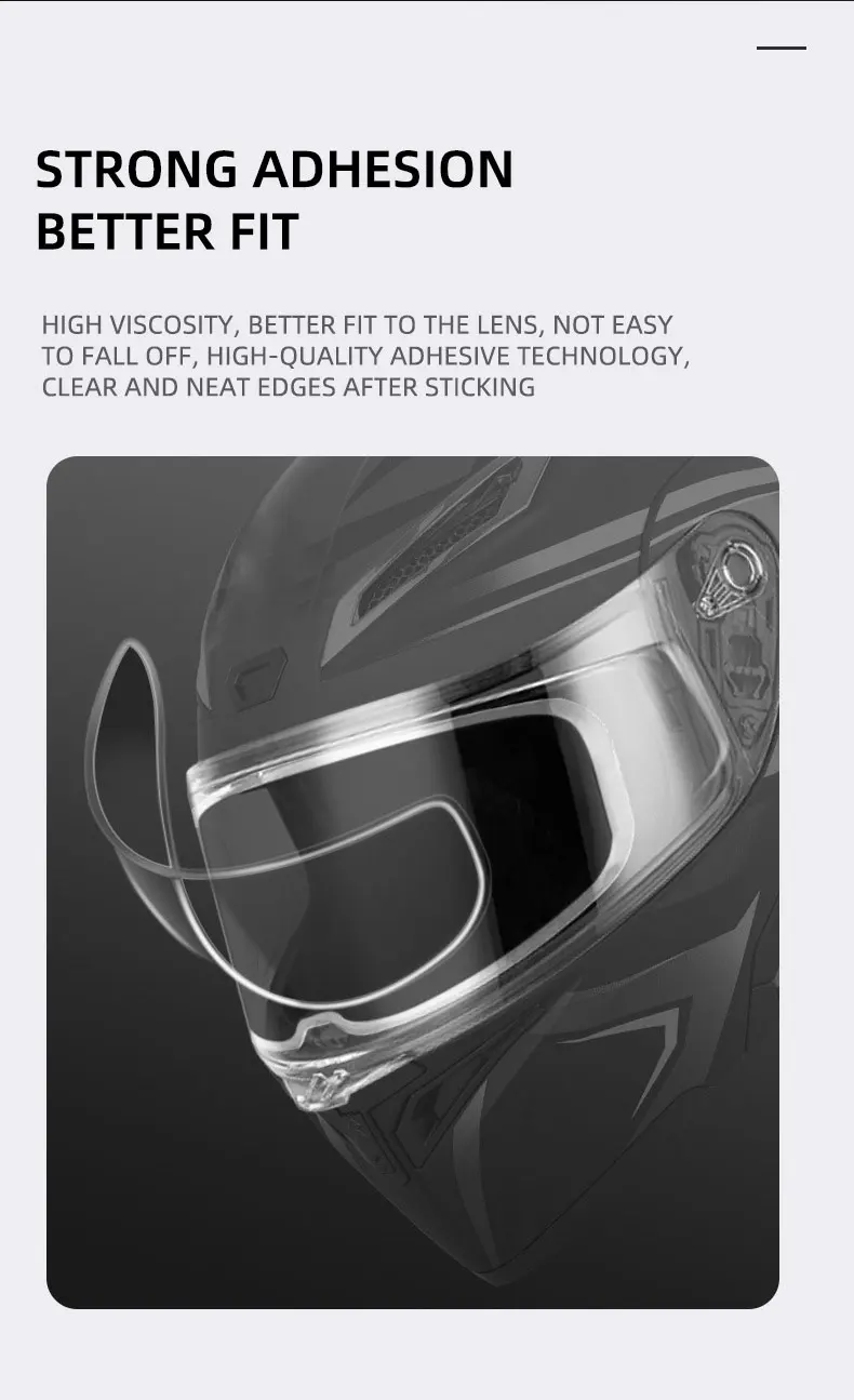Universal Motorrad Helm Klar Anti-Fog-Film Regendicht Langlebig Nano Beschichtung Patch Film für Helm Objektiv Moto Helm Zubehör – Detail 5
