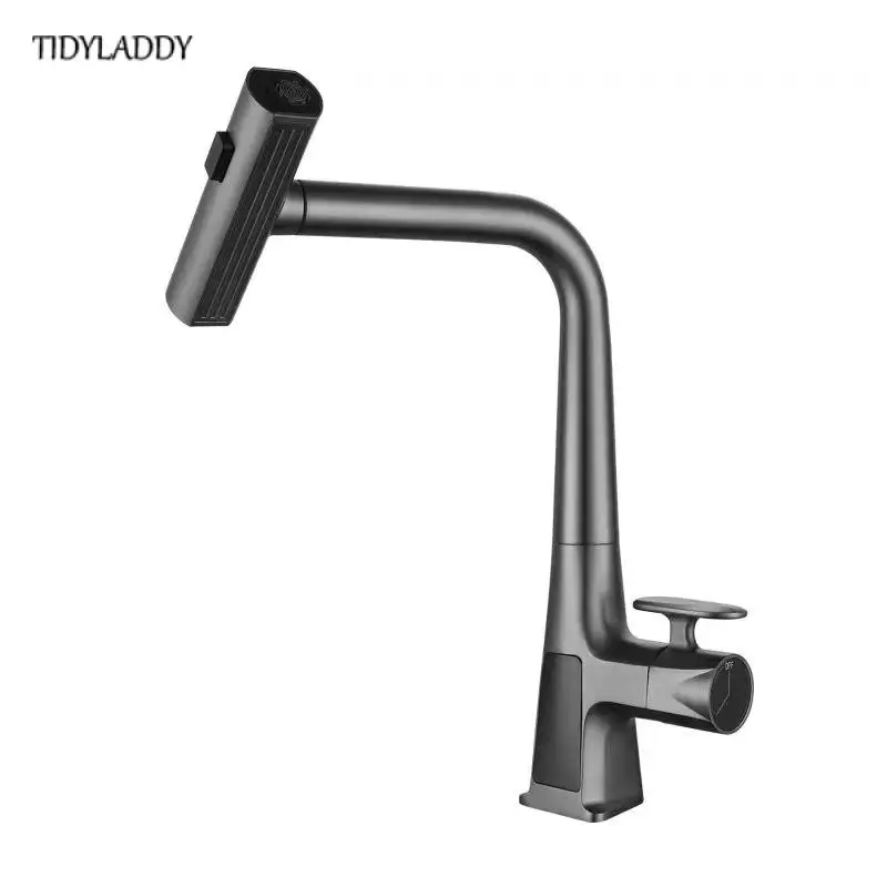 Multifunctional Pull-Out Waterfall Kitchen Faucets Rotatable Kitchen Sink Water Tap with Digital Display Kitchen Accessorie