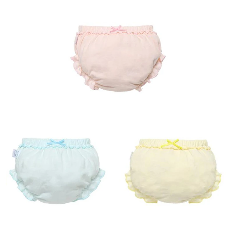 Baby Cotton Panties 3 Piece/Lot Girl Soft Briefs For Newborn Children Underwear Infant Kids Cartoon Bow Underpants baby cotton panties
