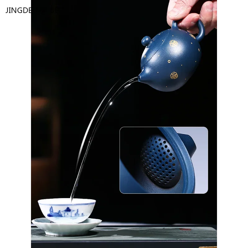 180ml High Quality Yixing Purple Clay Tea Pot Ball Hole Filter Beauty Teapot Raw Ore Zisha Tea Infuser Home Tea Accessories