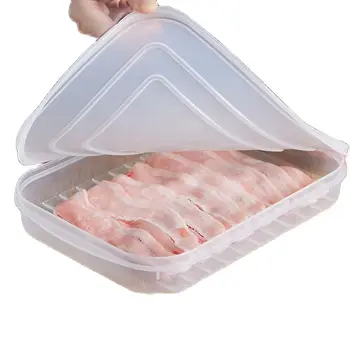 뚜껑이 있는 플라스틱 베이컨 키퍼, 밀폐 베이컨, 얇게 자른 고기, 콜드 컷, 치즈 세이버, 냉장고용 식품 보관 용기