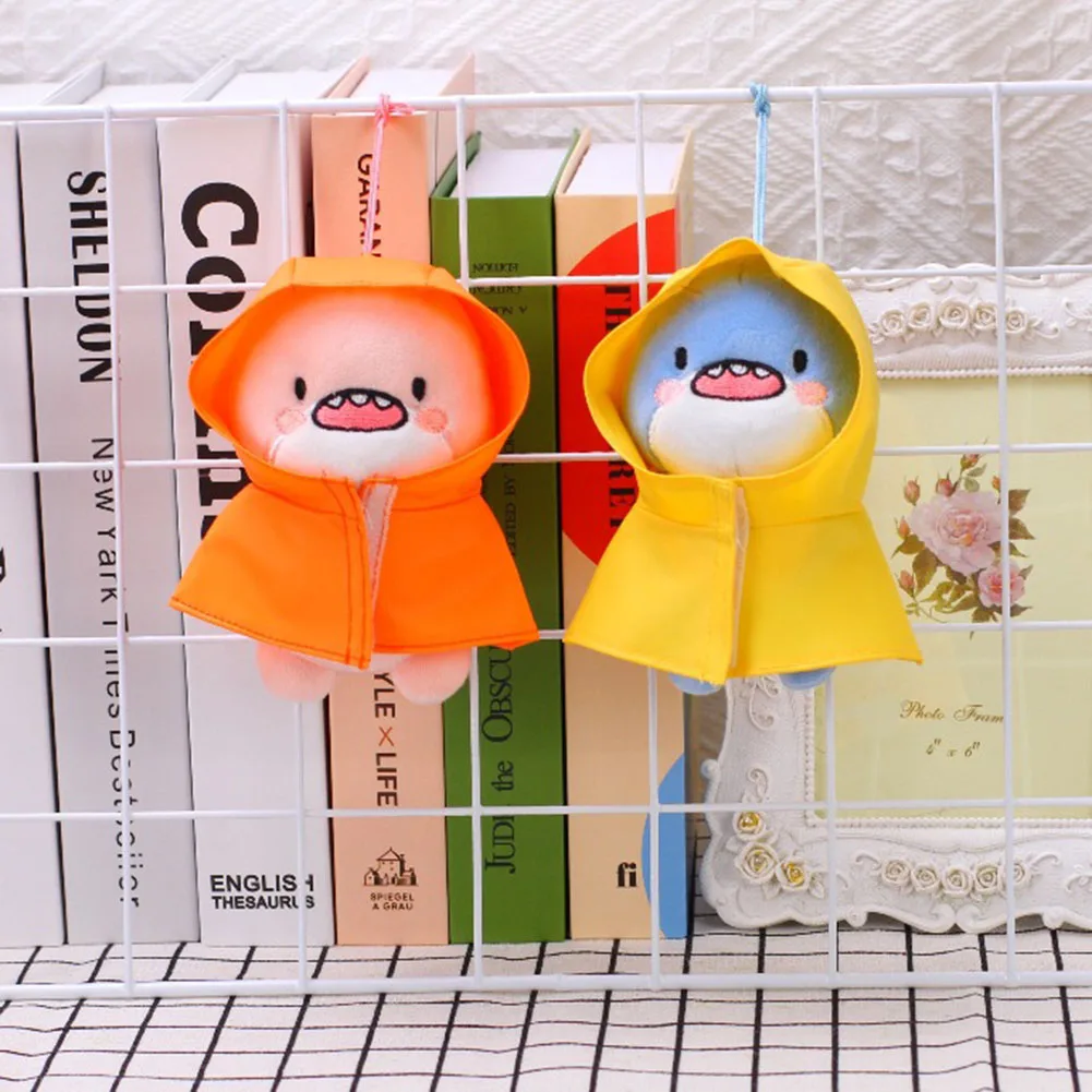 Cute Raincoat Fats Sharks Doll Keyrings Stylish Backpack Keyrings Pendant For Key Handbag Decor 5