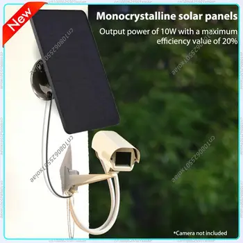 Pannello Solare Portatile 10W 5V, Alimentatore IP65 Impermeabile ad Alta Efficienza, Monocristallino con Staffa Regolabile a 360° per Luci e Lampade