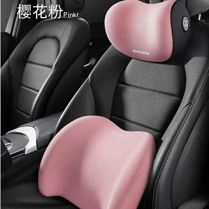 

Car Lumbar Support Headrest Neck Pillow Support Universal Soft Neck Pillows Cushion Car Memory Foam Lumbar Pillow Back Support