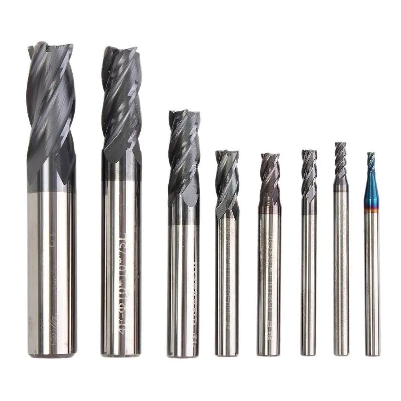 

8Pcs Carbide End Mill 2-12mm 4 Blades Flute Tungsten Steel Milling Cutter CNC Tools Set Durable in use
