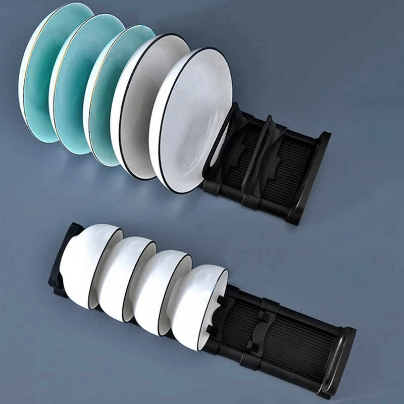 Kitchen Dishes Storage Rack Cabinet Drawers Organizers Plate Holder Bowl Stand Adjustable Dish Organizers Kitchen Accessories 5