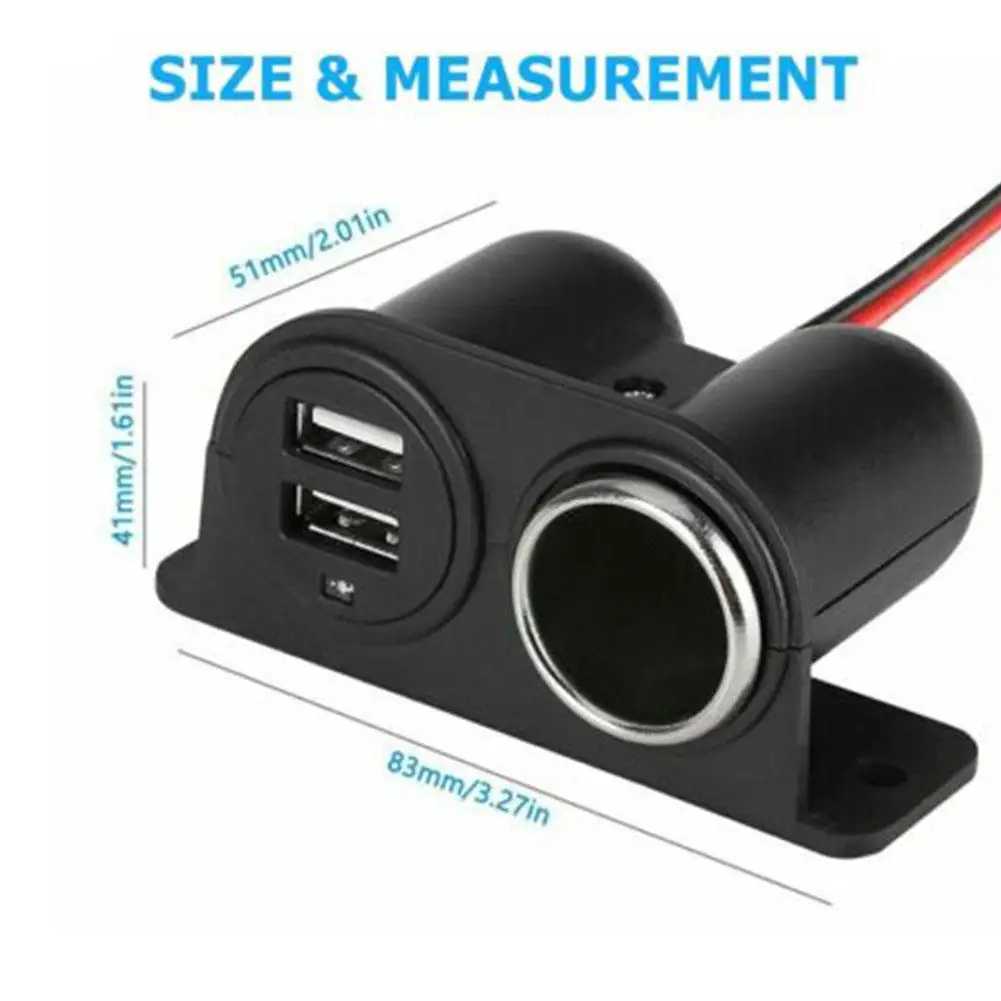 Dual USB 3.1A Car and Camper Charger with Built-In Multi Plug Socket