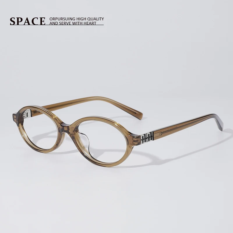 24048 oval small frame women myopia retro trend exquisite handcrafted acetate tortoiseshell glasses custom prescription lenses