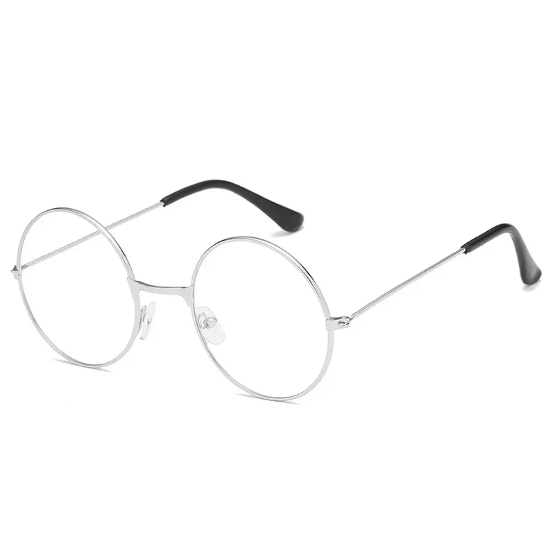 New Fashion Circular Retro Plain Eyeglasses Women Men Vintage Retro Metal Frame Metal Round Frame Glasses Transparent Lens