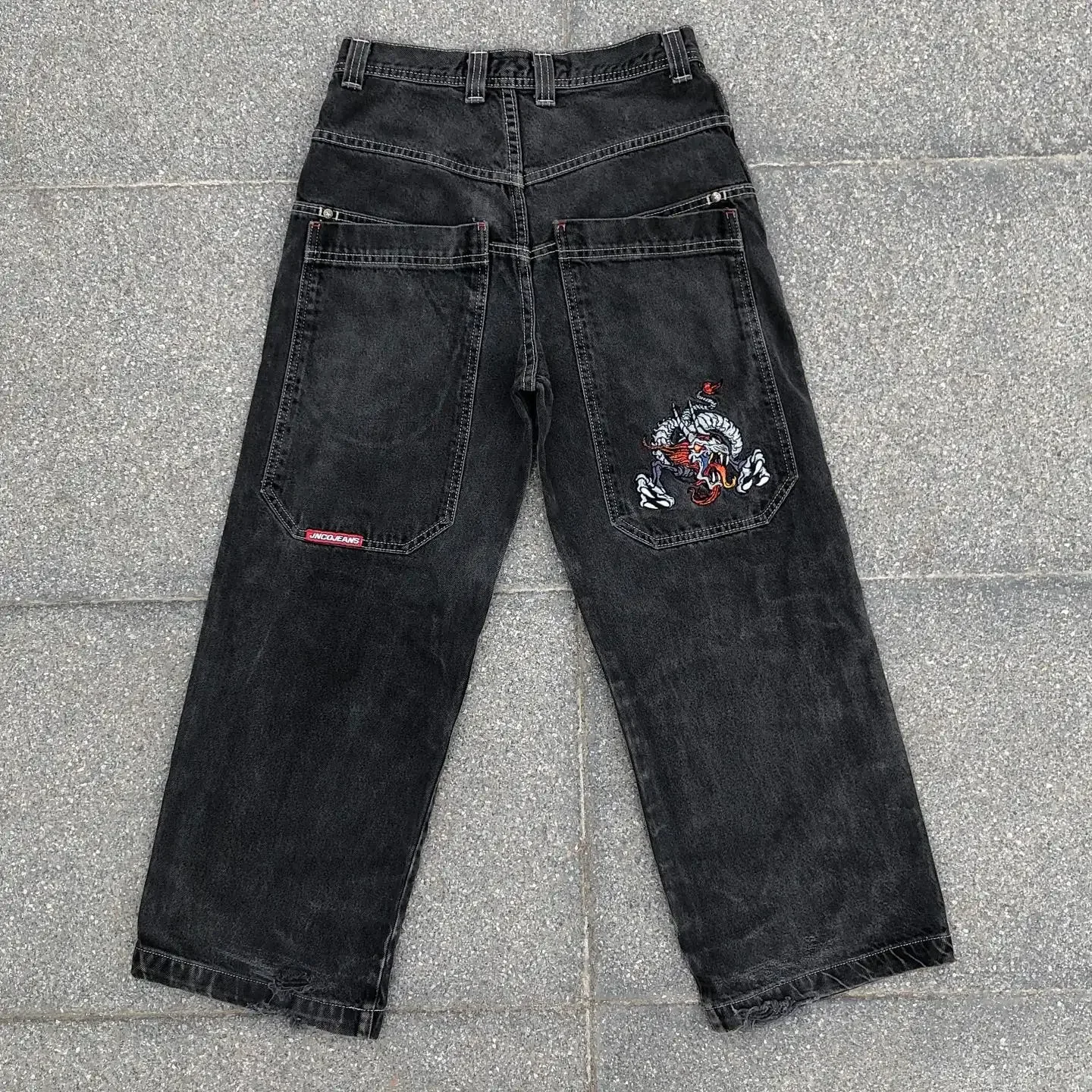 

Новинка 2024, американские Готические джинсы для мужчин Y2K, уличные винтажные прямые широкие брюки в стиле хип-хоп, парные повседневные джинсовые брюки в стиле Харадзюку в стиле панк