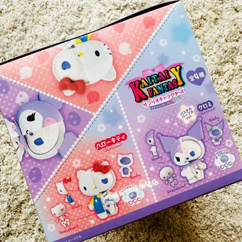 Original Bandai Sanrio Half Skull Box Egg Cinnamoroll Melody Kuromi Hell Kitty Action Figures Assembled Model Toy Statue Doll 5