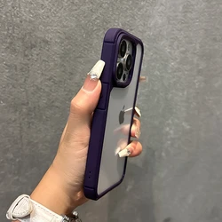 Natural Titanium Armor Silicone Phone Case - Shockproof, Clear Hard Back Cover, Full Protection - iPhone 14 (Purple)