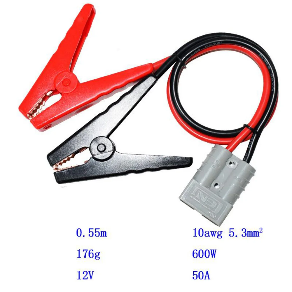 

Connector Alligator Clip 100mm 1AWG 50A 55cm Length Plug Connector Car Cable With Two Clips Wire Cable Connectors