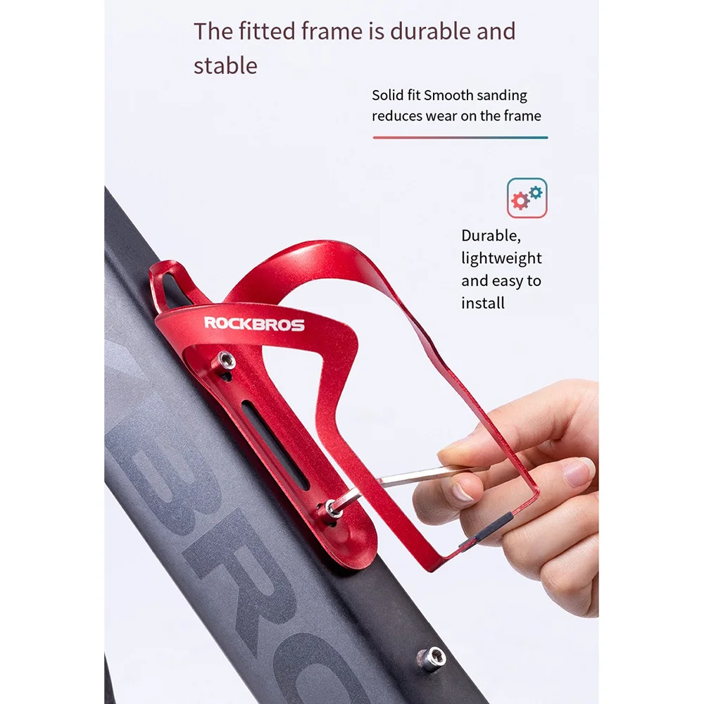 Description Picture 6 of itemROCKBROS Ultralight Aluminium Alloy Bicycle Bottle Cage Cycling Water Cup Frame MTB Road Cup Bracket Bike Kettle Frame Rack