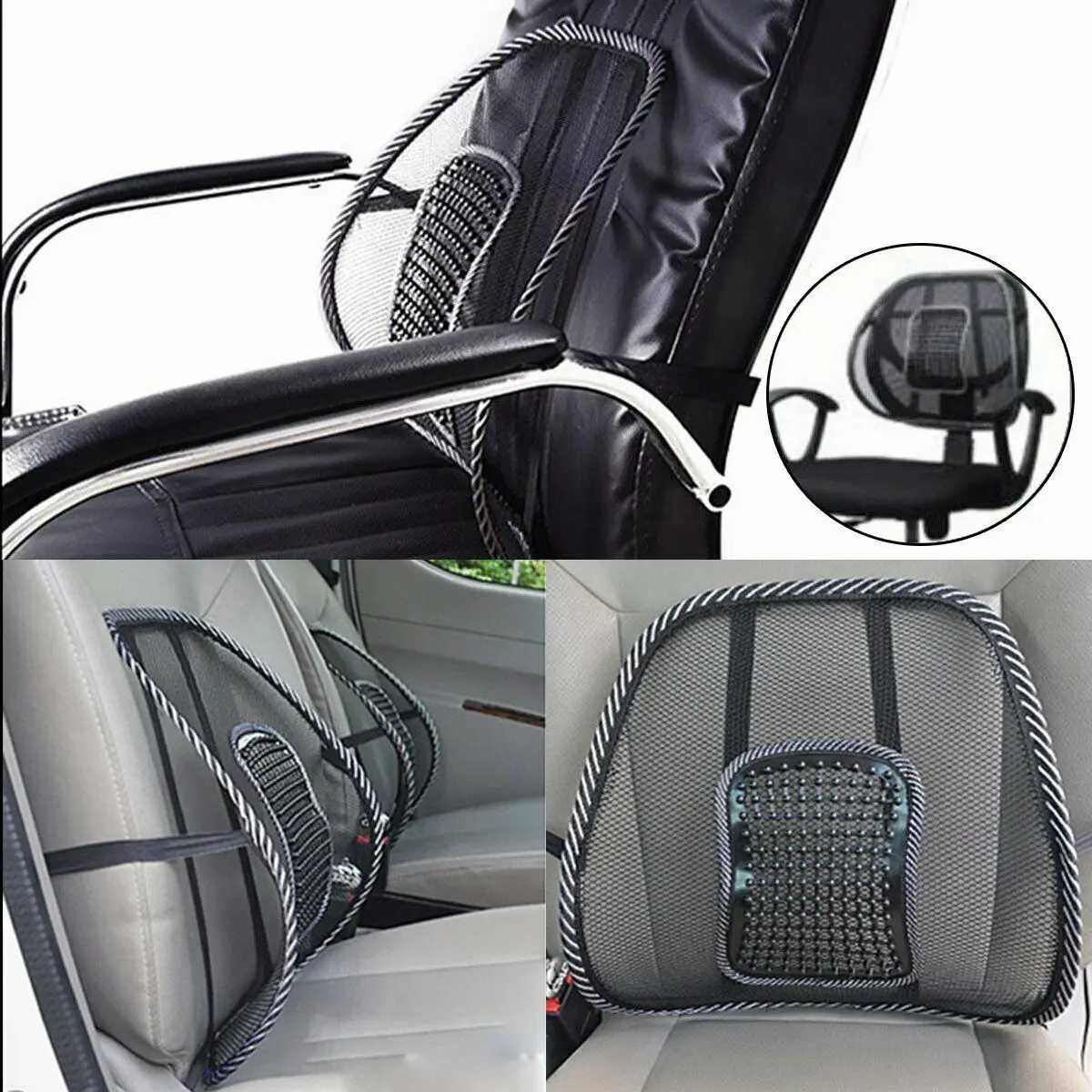 

Universal Car Back Support Massage Cushion Office Home Relief Lumbar Brace Seat Chair Back Protection Cushion