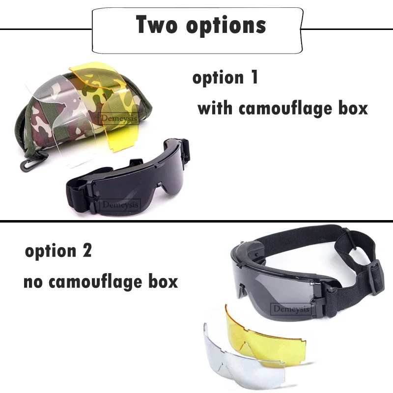 Shooting Glasses Tactical Goggles UV Protection Glasses Tactical Glasses Airsoft Glasses Paintball Shooting Windproof Anti-UV Protection