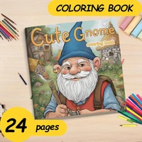 Cute Gnome Coloring Book 24 page Gift For Birthday Party Relieve Stress Kill Time Graffiti Painting Drawing Art Book 1