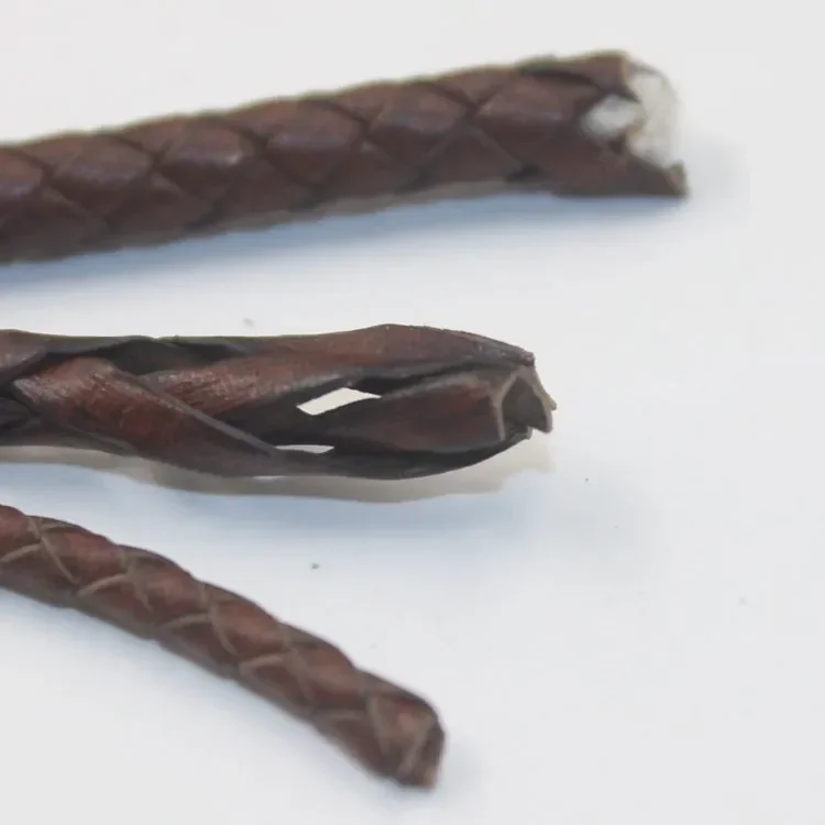 Description Picture 5 of item1 Meters Brown Handcraft Braided Woven Genuine Leather Cords Round Cow Leather Threads DIY Bracelet Jewelry Making