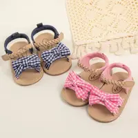 KIDSUN Summer Baby Beach Sandals Bow-knot Rubber Sole Anti-Slip Newborn Princess Toddler Crib First Walkers Baby Girls Shoes 1