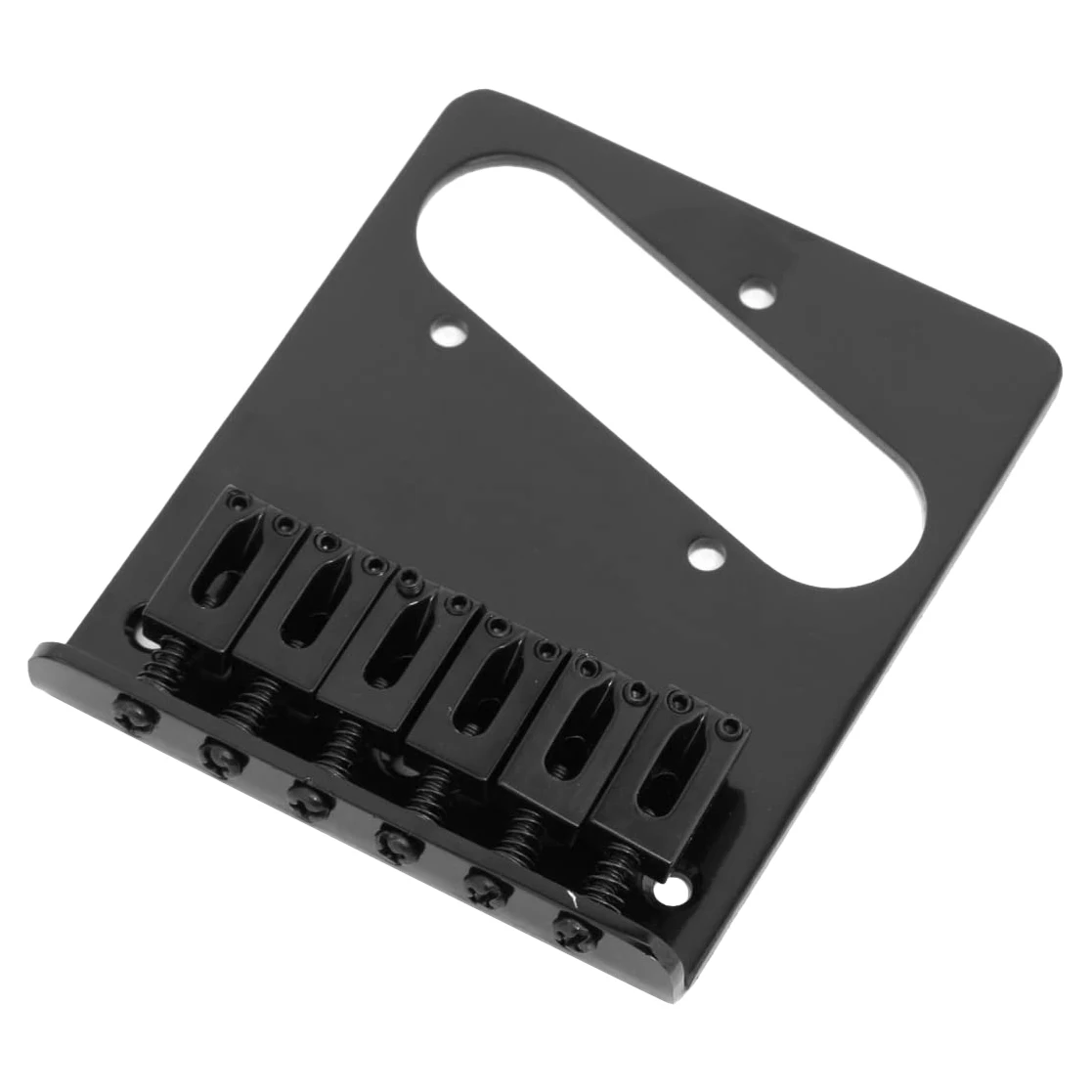 

6 Saddle Ashtray Bridge Tailpiece for Telecaster Tele Electric Guitar (Black)