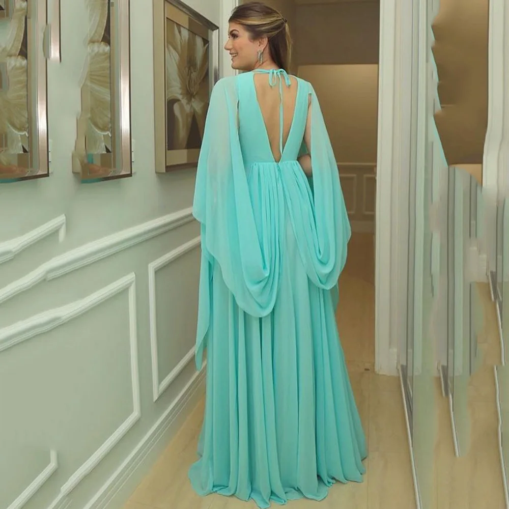 فستان سهرة شيفون بدون أكمام