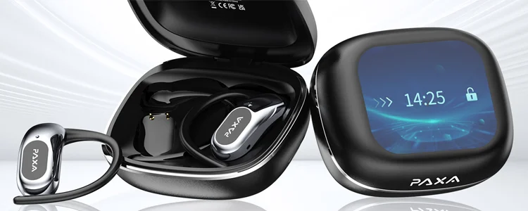 Écouteurs à Clip Bluetooth 5.4 PAXA M110 - Ultra Légers 4,5 G, Détection Oreille, IP45, Pour Sport