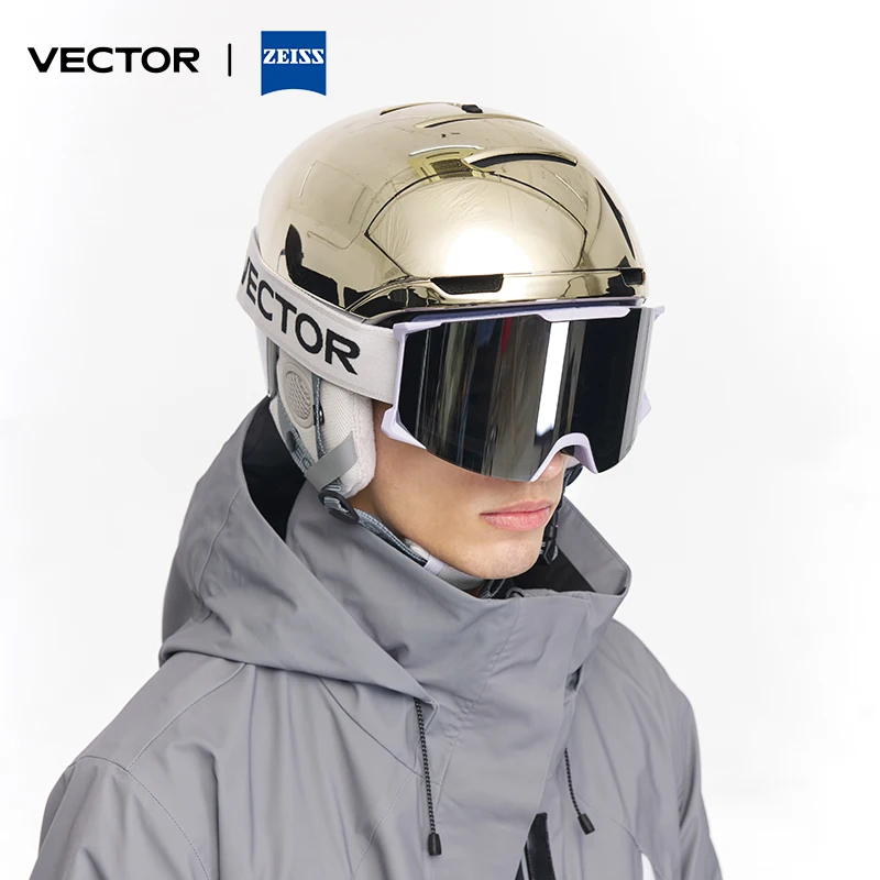 VECTOR Adult Curved Column Exchange Double Lens Zeiss Snow Glasses UV400 Ski Goggles Double Layers Anti-fog Snowboard Men Women