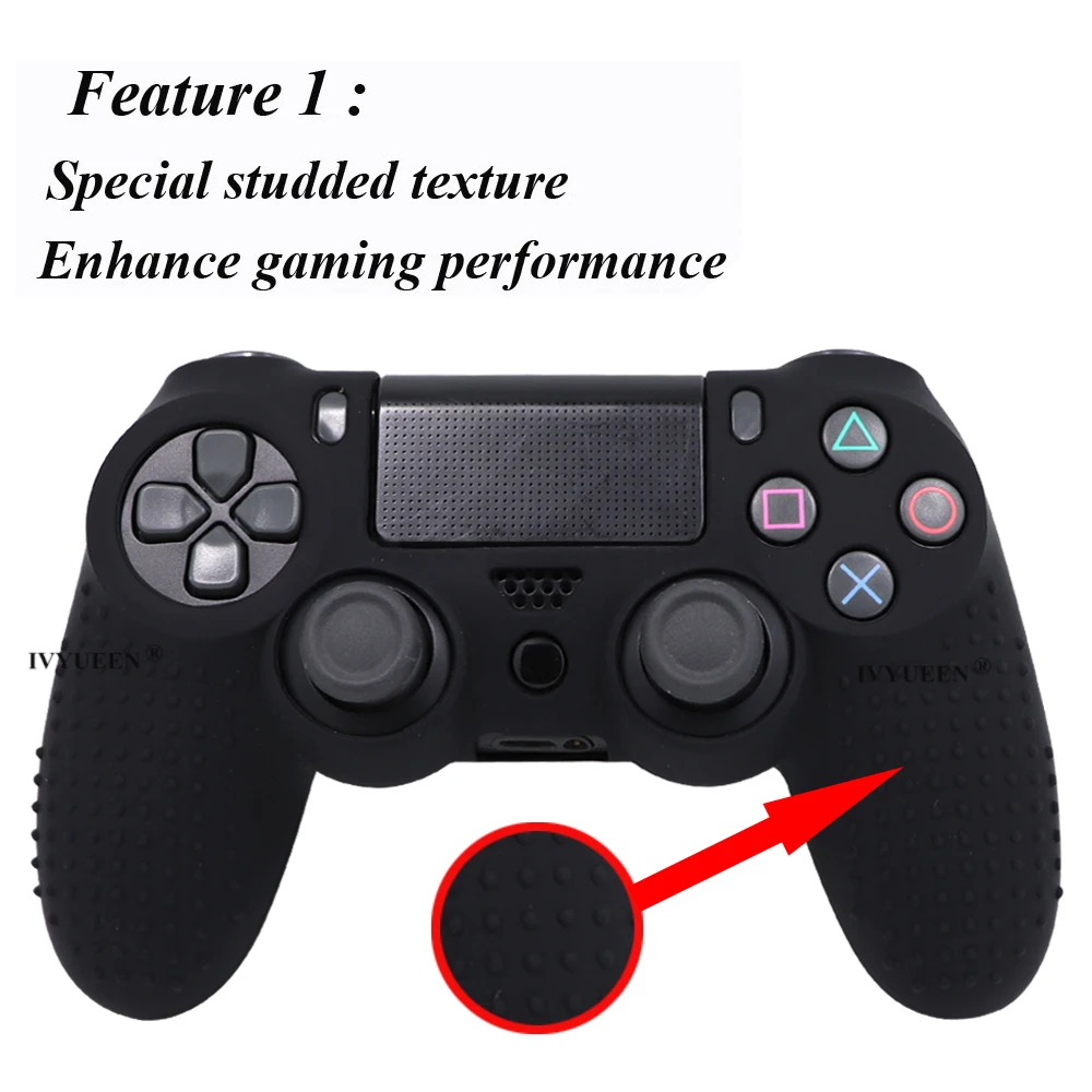 IVYUEEN-funda de silicona antideslizante para Sony PlayStation Dualshock 4 PS4 DS4 Pro Slim Controller & Stick Grip, 19 colores