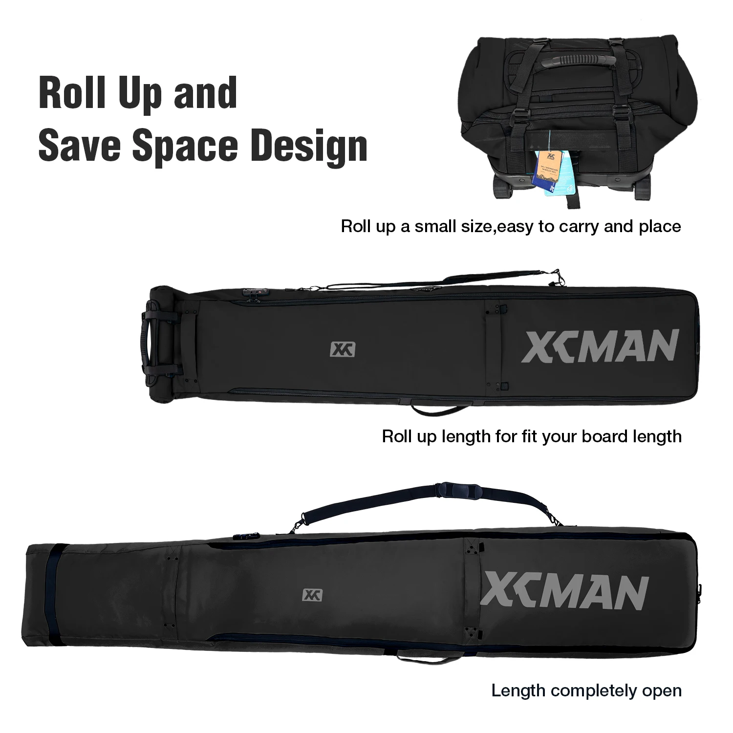 Snowboarding Bag XCMAN Padded Snowboard Bag With Wheels And Lock