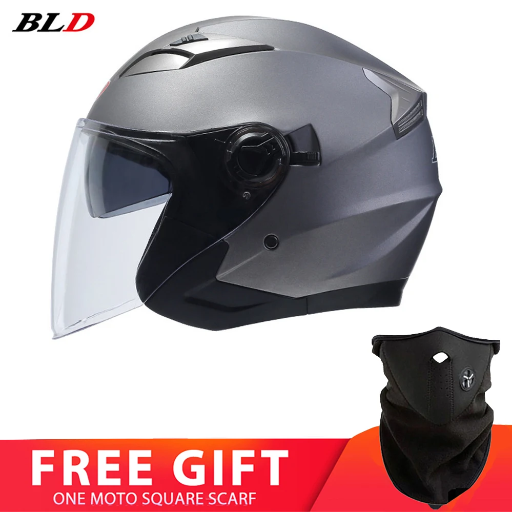 

Шлемы с двойными линзами в стиле ретро для мужчин и женщин, защитные мотоциклетные шлемы с открытым лицом для езды на мотоцикле