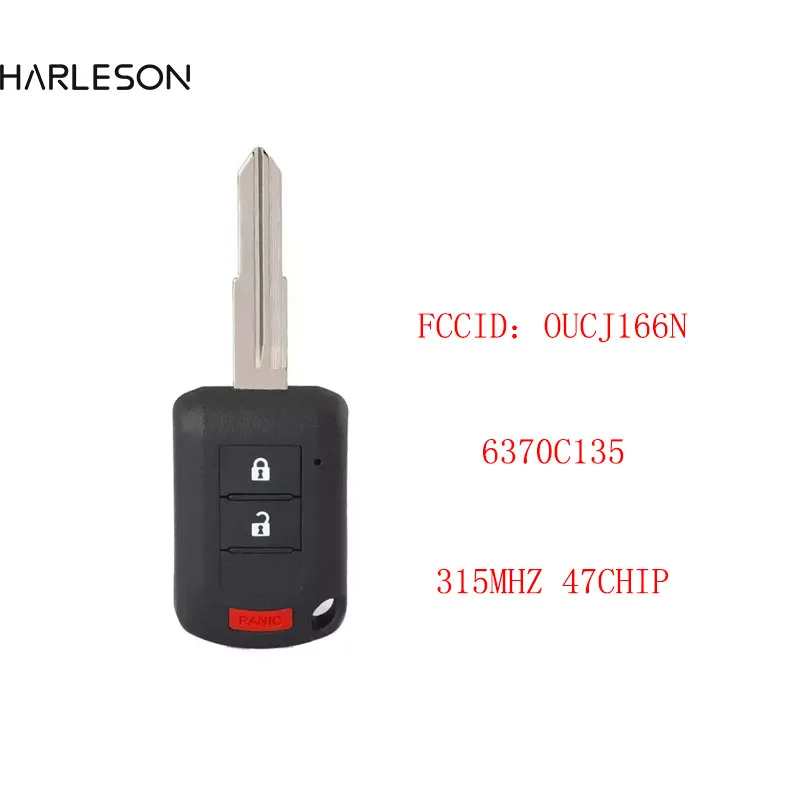 Remote Head Car Key With 2+1 3 Buttons 315MHz ID47 Chip for Mitsubishi Eclipse 2018 2019 2020 2021 Fob OUCJ166N 6370C135