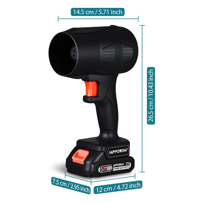 Hippcron 무선 리프 블로워 21V 30000RPM 강력한 고속 모터 배터리 없음 LXT 시리즈 리튬 이온 배터리에 적합